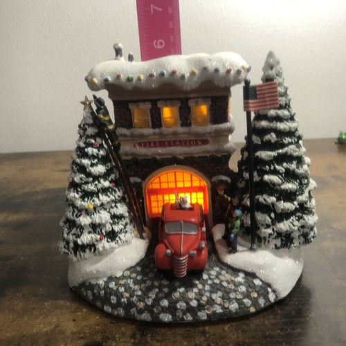 Thomas Kinkade "A First Responder's Christmas" Fire Station 2019 Teleflora - Picture 11 of 17