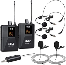 Dual UHF Microphone System - Portable Professional Cordless Microphone Set Wirel