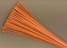 100 8" Inch Long 40# Pound ORANGE Nylon Cable Zip Ties Ty Wraps MADE IN THE USA
