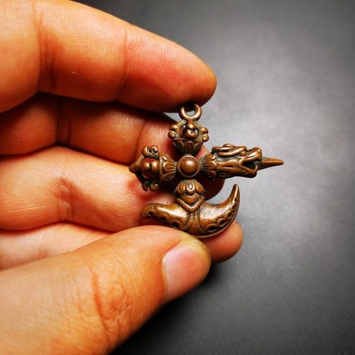 Antiguo amuleto tibetano Gandhanra, cruz kartika y kila, cuchillo de los dakinis) - Imagen 8 de 10