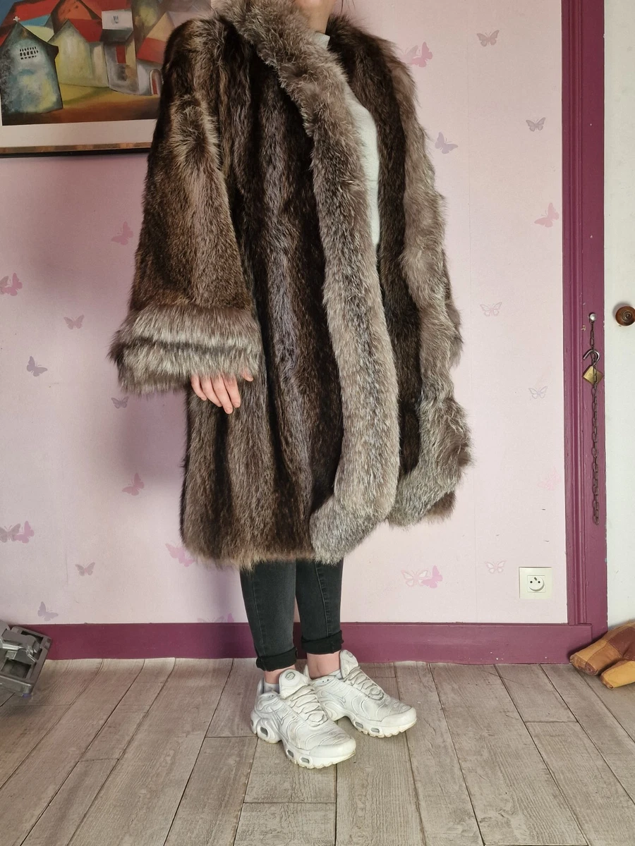manteau fourrure renard argent eBay