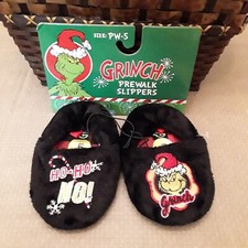 Grinch Christmas Slippers Dr. Seuss Toddler Size PW-5 NEW