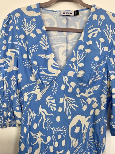 Rixo Zadie Printed Crepe Midi Dress Size 6 - Picture 3 of 6