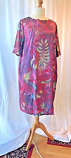 UK Plus Size 22/24 Short Sleeve Pink Midi Dress Multi-Coloured and Patterned