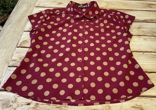 Princess Highway Burgundy Gold Polkadot 