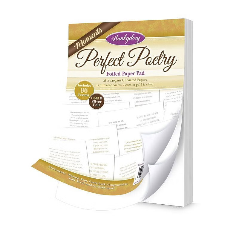 Hunkydory - PERFECT POETRY Foiled Paper Pad - MOMENTS - 96 Poems (POETRY102)
