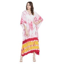 Women Casual Kaftan Tie Dye Maxi Plus Size Evening Gown Beach Party Sundress
