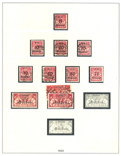 GERMANY - DANZIG- 1922/23 COLLECTION 84 STAMPS USED-- MOST VF -HIGH CATV. - Picture 6 of 6