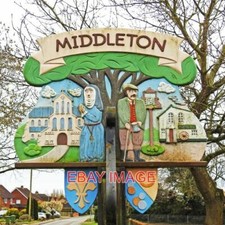 PHOTO  MIDDLETON VILLAGE SIGN (NORTH FACE) THE SIGN IS DOUBLE SIDED AND REPRESEN
