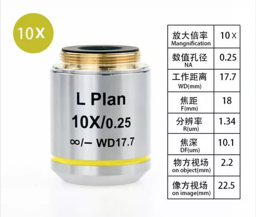 WD Long Working Distance Infinity Plan Achromatic Microsocpe Objective Lens - Picture 14 of 18