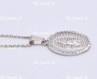 14k Solid White Gold Virgin Mary Lady Guadalupe Oval pendant Charm #15187 2.90gr — photo 5