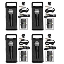 4 Rockville RMC-XLR Dynamic Cardioid Professional Metal Microphones W/XLR Cable