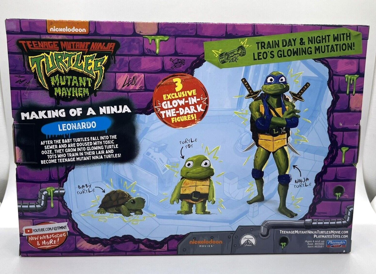 Teenage Mutant Ninja Turtles Mutant Mayhem Leo 3 Pack GITD Baby