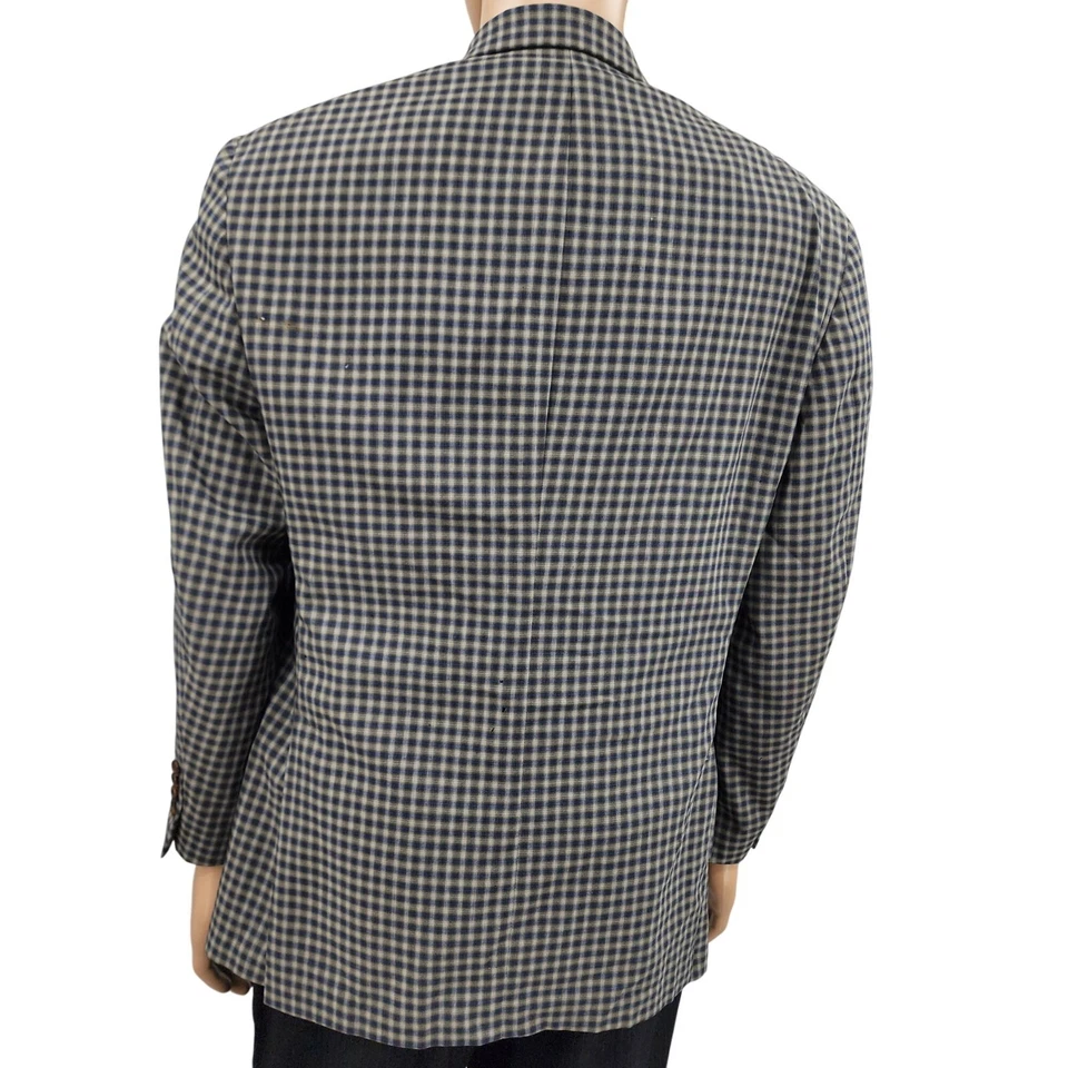 Jaqueta Blazer de Lã Xadrez Vintage Nordstrom Nathan David, Masculina 40S - Imagem 2 de 4