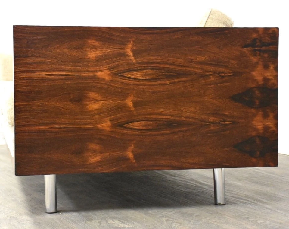 Sofá moderno estilo pau-rosa e cromado meados do século Milo Baughman - Imagem 3 de 4