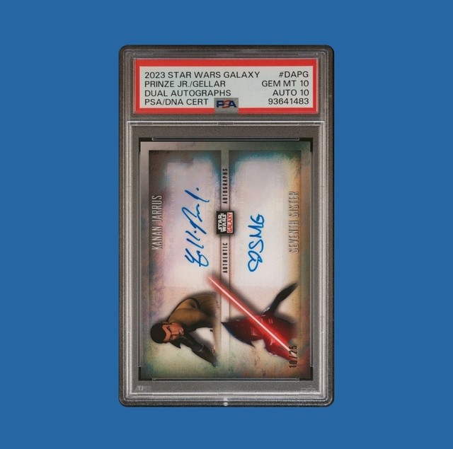 2023 Topps Star Wars Galaxy Freddie Prinze Jr & Sarah Michelle Dual Auto PSA 10