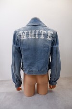 Off White Virgil Abloh Womens Denim Jacket Size S Small Blue Coat Vgc