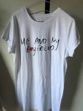 Ladies Tee Top,Me And My Boyfriend’Printed,Basic Cotton Size S(10-12)New