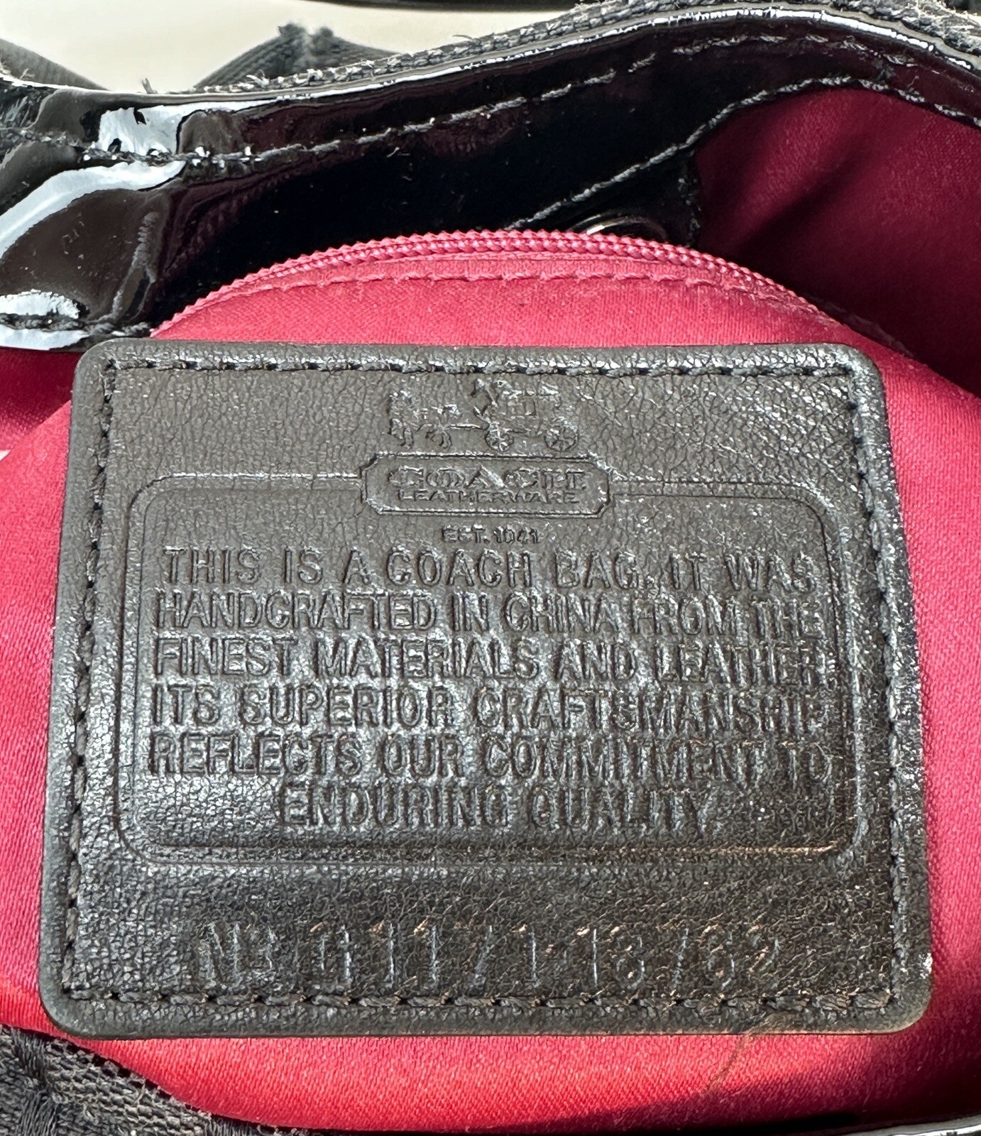 Authentic COACH Purse H1173-18762 Black with Red Interior - Minor 