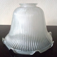 Tulipe Lampe Suspension en verre Type Holophane Déco Vintage TBE