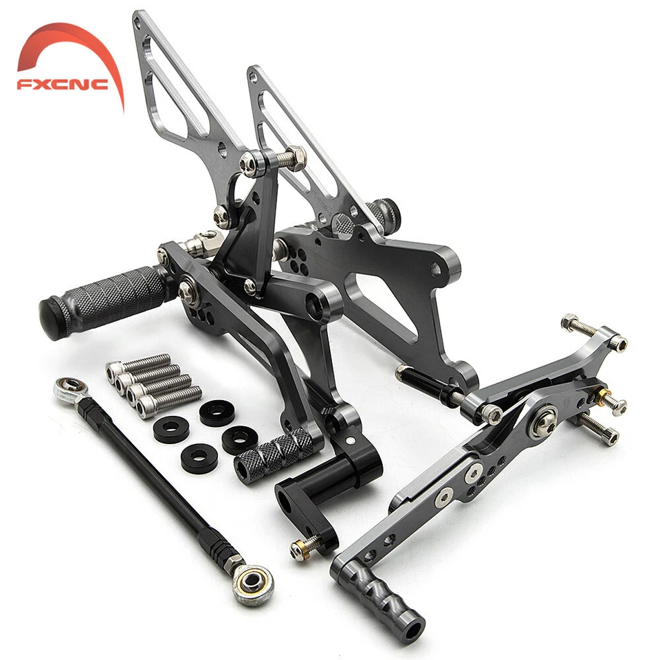 Juego trasero gris reposapiés pedales clavija para Triumph DAYTONA 675 2011-2013 2012 Foto 3 de 4