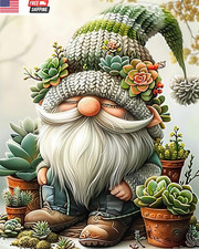 Easy Paint by Numbers Kit for Adults Beginner, Gnome Adult Paint by Number Kits