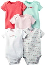 Carter's Baby Girls 5 Pack Multi-Color Bodysuit Set NWT  Size 3 Months