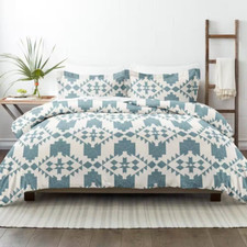 Teal Adobe Diamond Print 3-Piece Reversible King/California King Duvet Cover Set