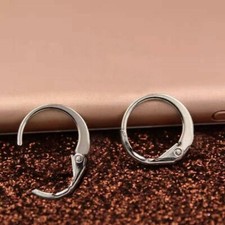 Orecchini a cerchio color argento, 25 pz/lotto, mai indossati