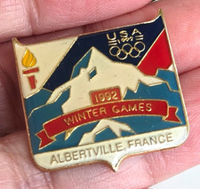1992 USA Olympics Winter Games Albertville France Lapel Tie Pin 1-1/8  by Ho Ho