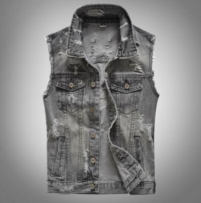 punk sleeveless denim jacket