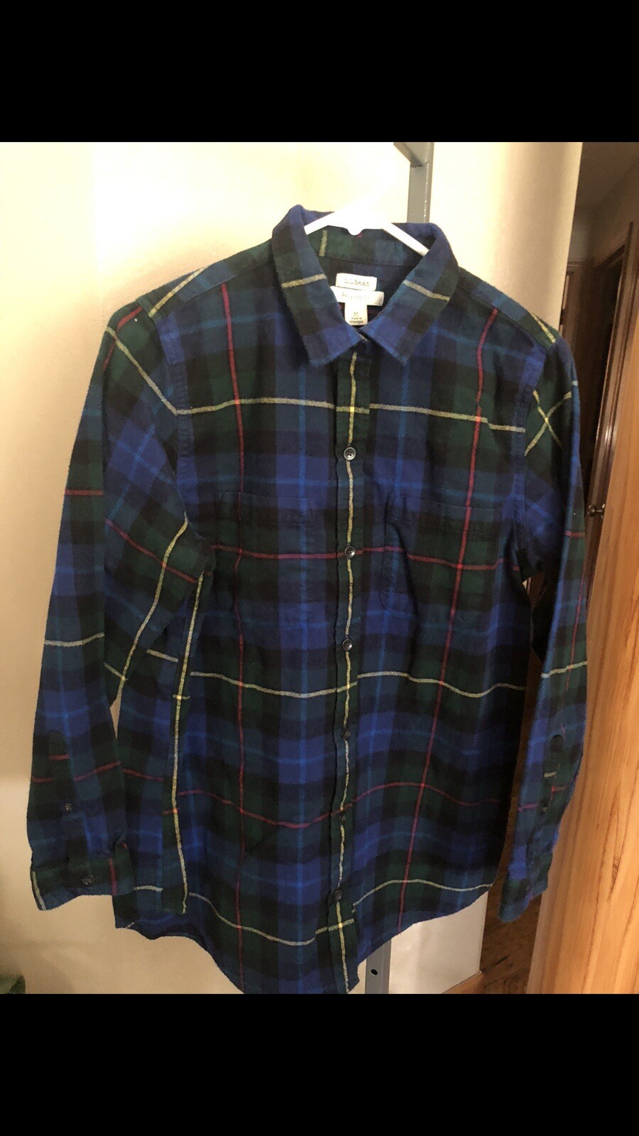 Men's LL Bean Relaxed Fit Flannel Shirt Size M Great Condition