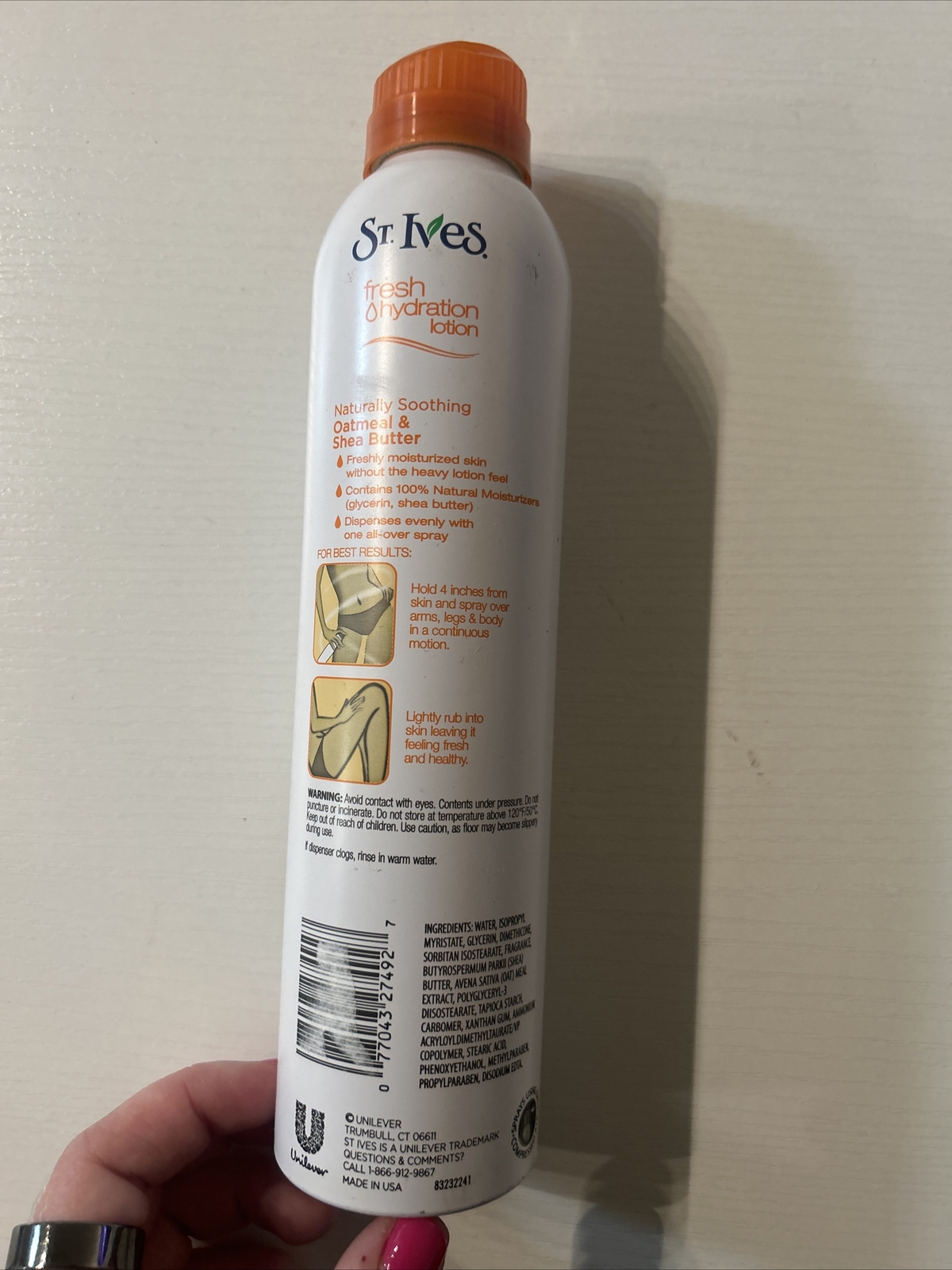 St Ives Oatmeal Shea Butter Fresh Hydration Lotion Spray 6.5 oz New
