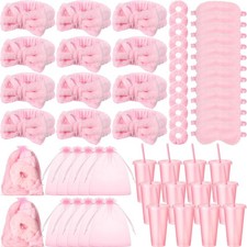 Wavyknot 60 Pcs Spa Party Supplies Bulk Include 12 Bow Hairbands 12 Sleep Eye...
