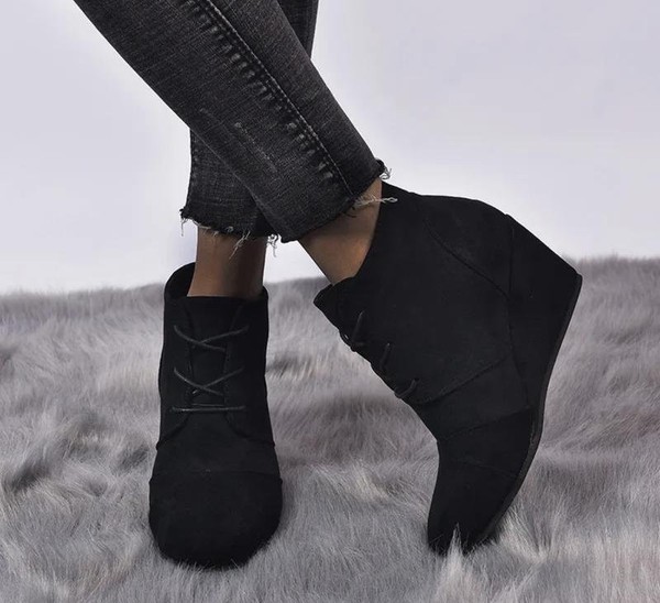 Women Clarks Boots Black Suede 37 #7AGH