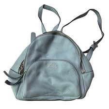 Kate Spade New York Pebbled Leather Backpack Light Blue Gold Tone Hardware P4