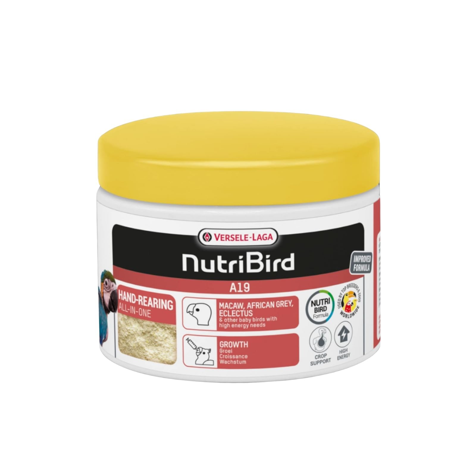 Aliment d'élevage à la main NutriBird A19 Versele-Laga pour grands aras pot de 250 g