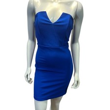 LULUS Royal Blue Strapless Bodycon Dress Sweetheart Neckline Party Cocktail M