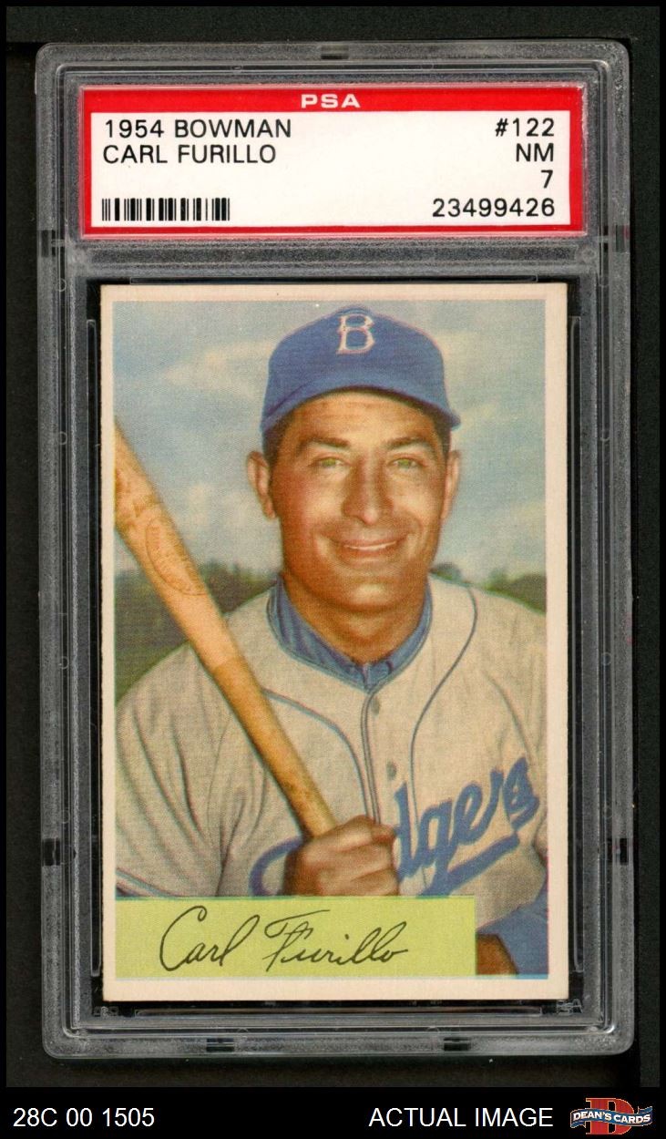 1954 Bowman #122 Carl Furillo Dodgers PSA 7 - NM