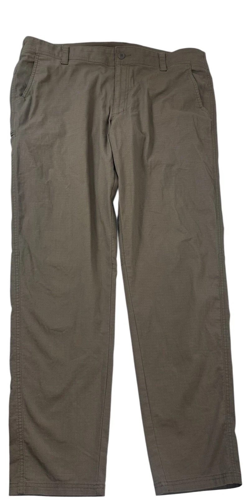 Ll Bean Pants Size 40x32 Brown Micro Fails Grid Print Casual Lightweight Hiking