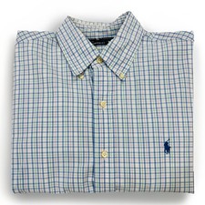 Polo Ralph Lauren Button Down White Plaid Check Shirt Men s 16 34/35 Custom Fit