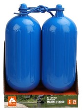 Blue 2 Pack 8.5" x 27" Inflatable Boat Bumper Marine Boat Fender with Lines