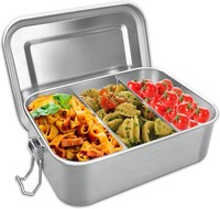 Nutabevr Brotdose Edelstahl, 850Ml Lunchbox Auslaufsicher Mit Abtrennung Und