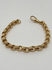 9CT gold English handmade belcher bracelet 12.8G, 7 inch, 6.4mm wide HALLMARKED