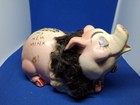 Vintage 1980's My New Mink Pink Pig Glamor Bejeweled Piggy Bank Figurine — photo 1