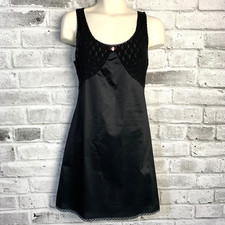 Vintage Slip Dress S Black Babydoll Lingerie Nightgown Coquette Whimsigoth 90s