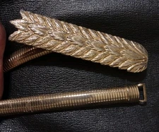 Vintage Gold Belt with Textured Metal Buckle