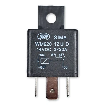 IMPULSE INNOVATION Maxi Relais 12V 2x20A Doppelschließer mit Diode 5-polig Auto Industrie PKW LKW