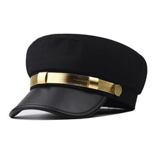Chauffeur Hat Newsboy Cap Peaked Beret Cap Classic Vintage One Size Gold-black