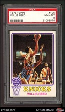 1973 Topps #105 Willis Reed Knicks HOF Grambling St University PSA 8 - NM/MT